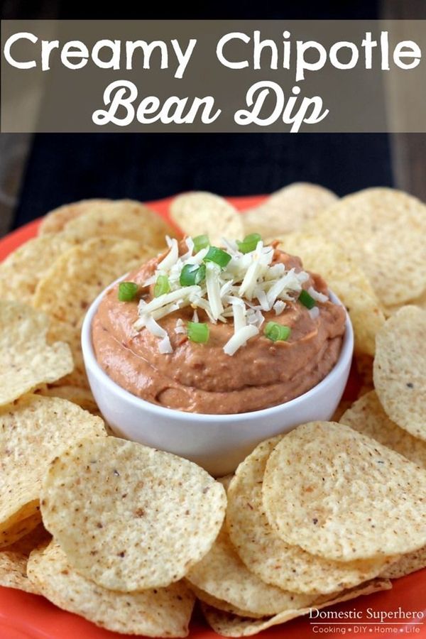 The Best Ever Party Dip–Creamy Chipotle Bean Dip