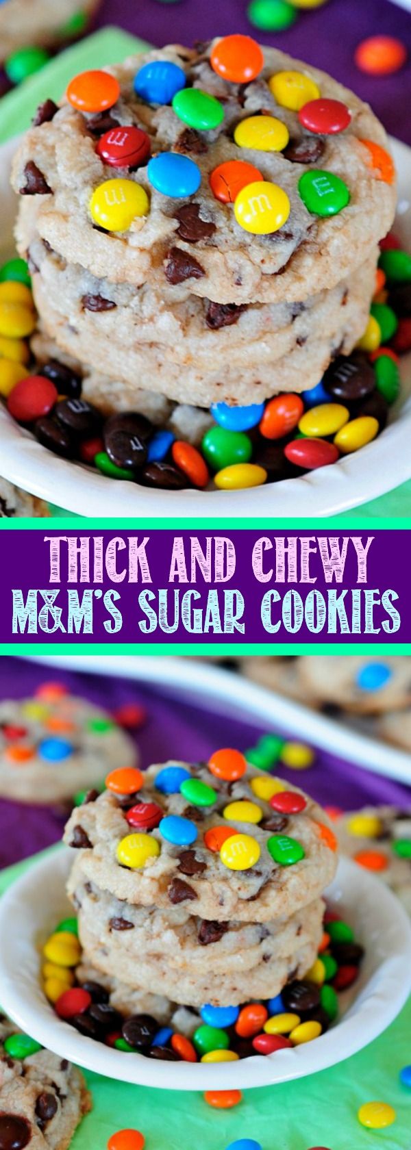 Thick and Chewy M&M Sugar Cookies