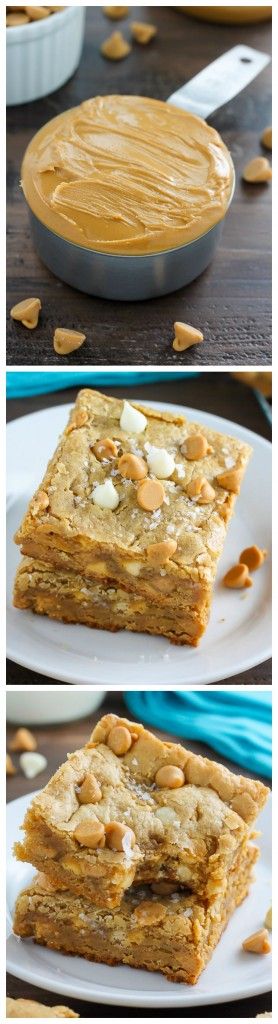 Thick and Chewy White Chocolate Peanut Butter Blondies