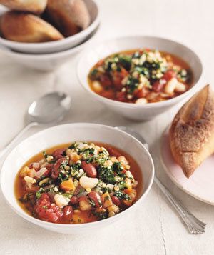 Three-Bean Chili With Spring Pesto