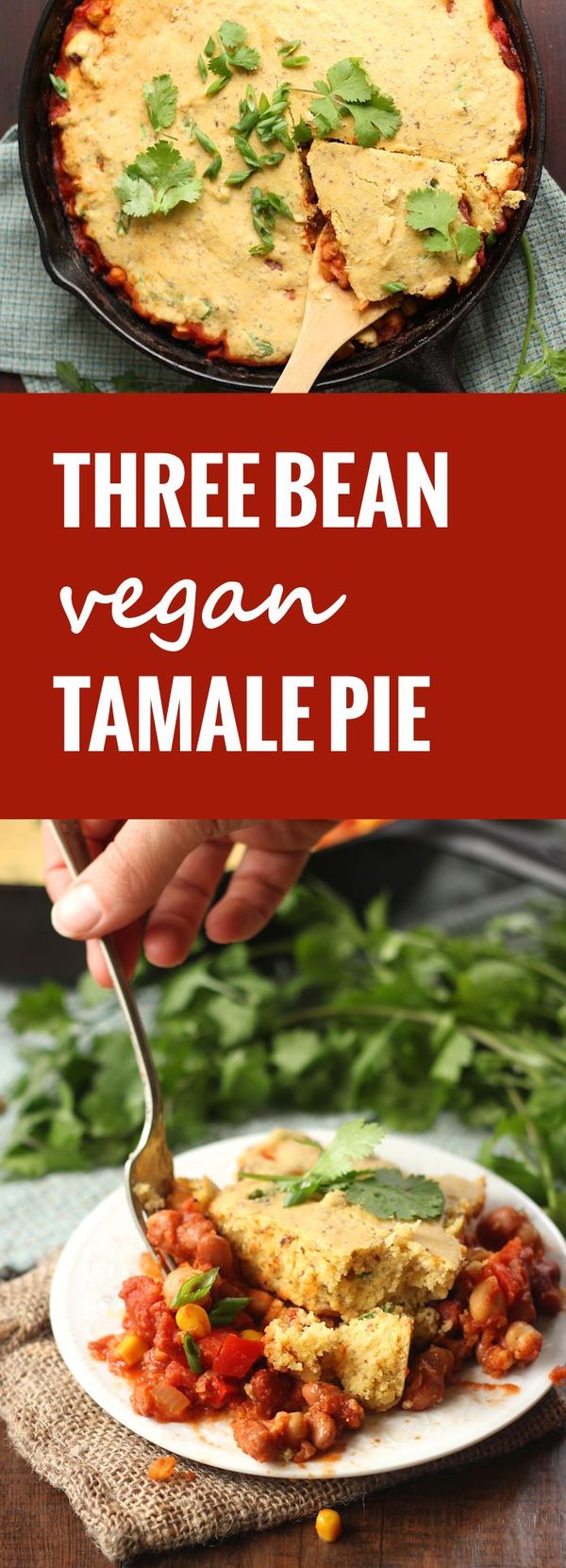 Three Bean Vegan Tamale Pie