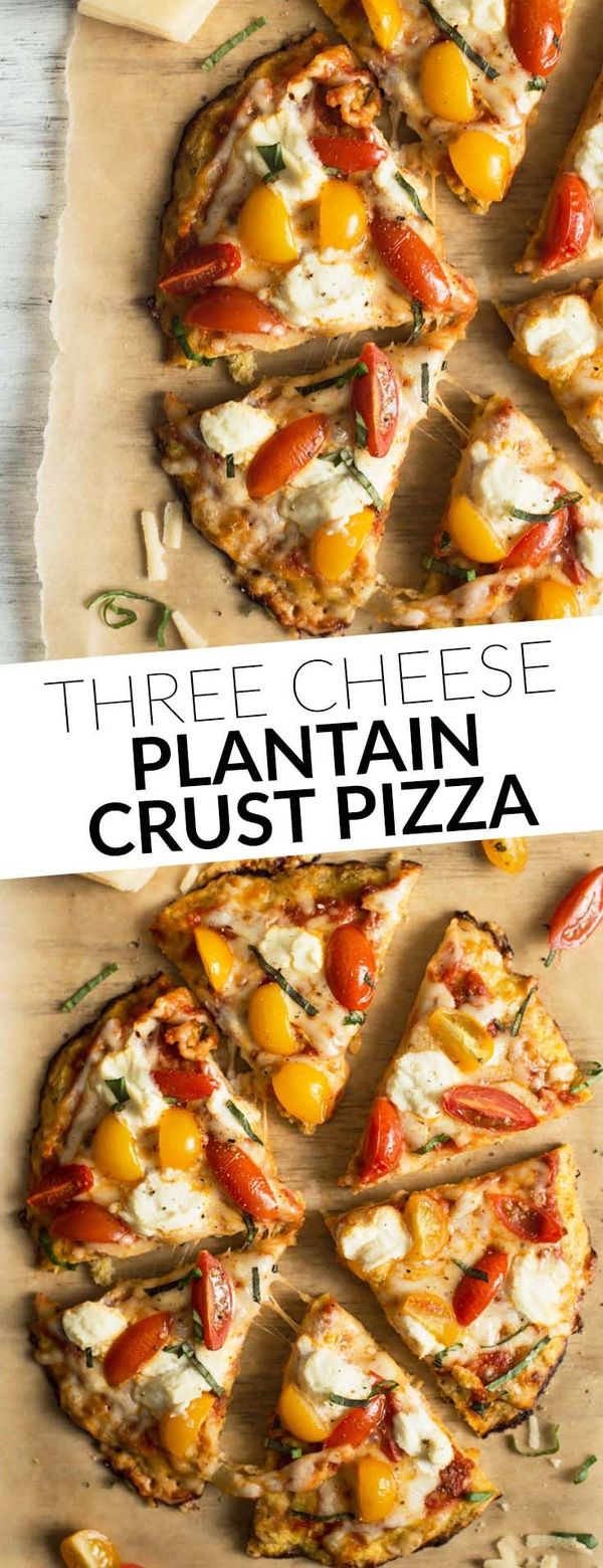 Three Cheese Plantain Crust Pizza