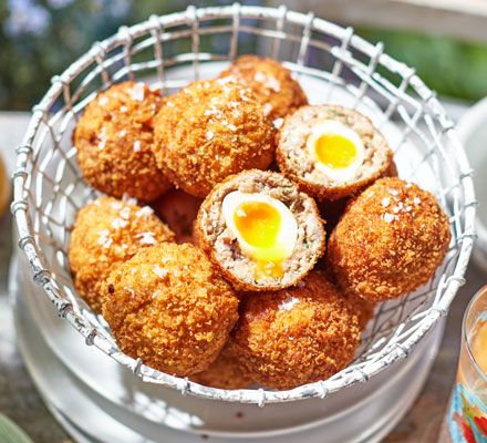 Thyme & caramelised onion mini Scotch eggs