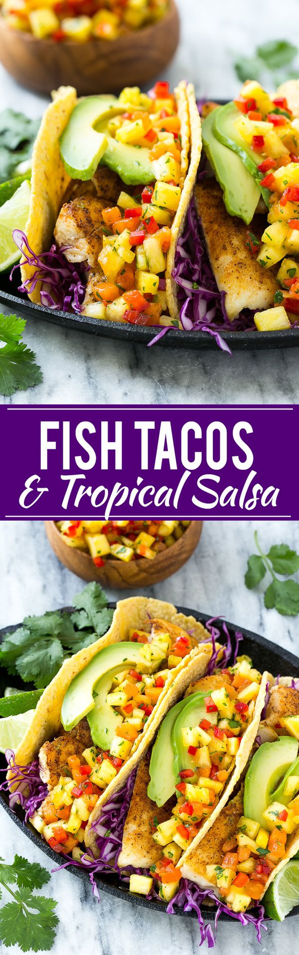 Tilapia Fish Tacos with Tropical Salsa