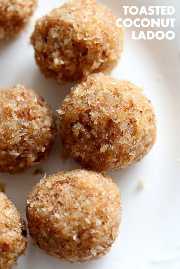 Toasted Coconut Balls - Toasted Coconut Ladoo