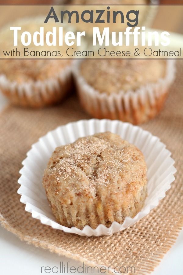 Toddler Muffins with Banana, Cream Cheese and Oatmeal