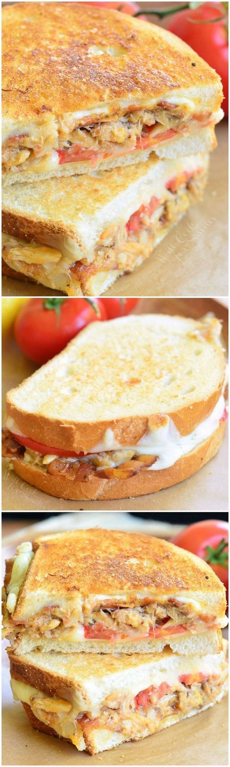 Tomato Bacon and Crab Grilled Cheese