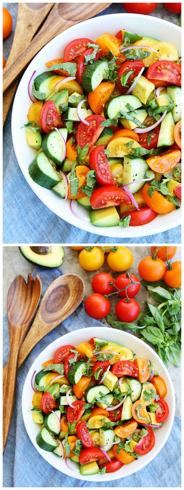 Tomato, Cucumber, and Avocado Salad