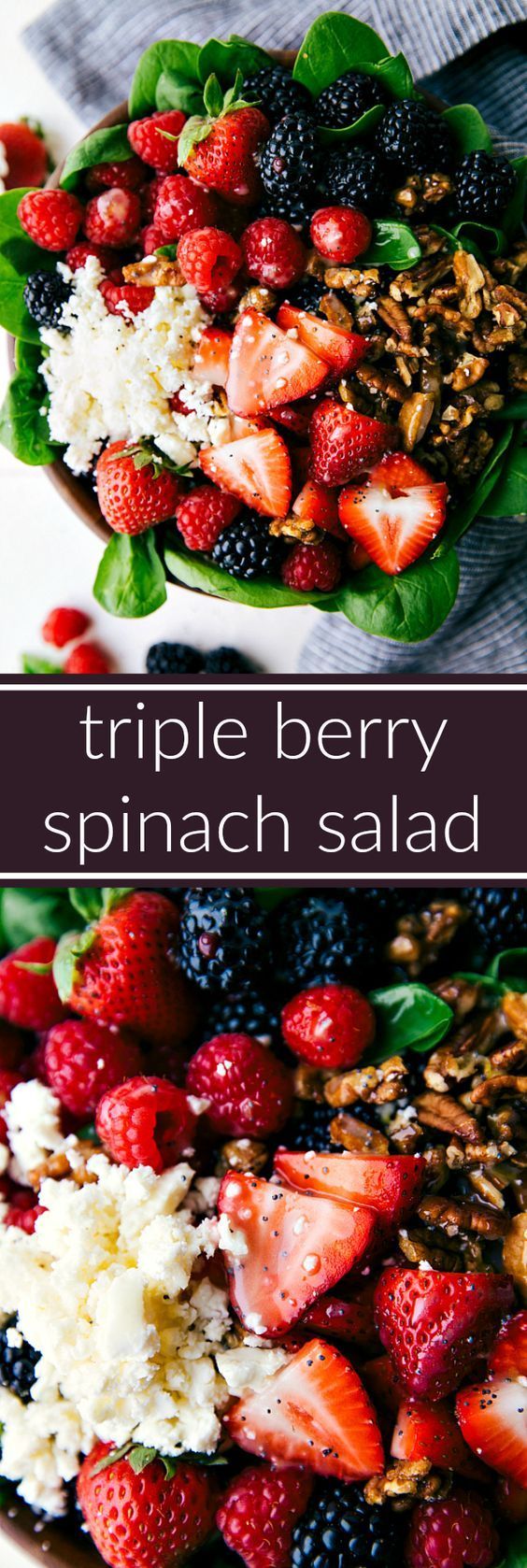 Triple Berry Salad with Candied Pecans