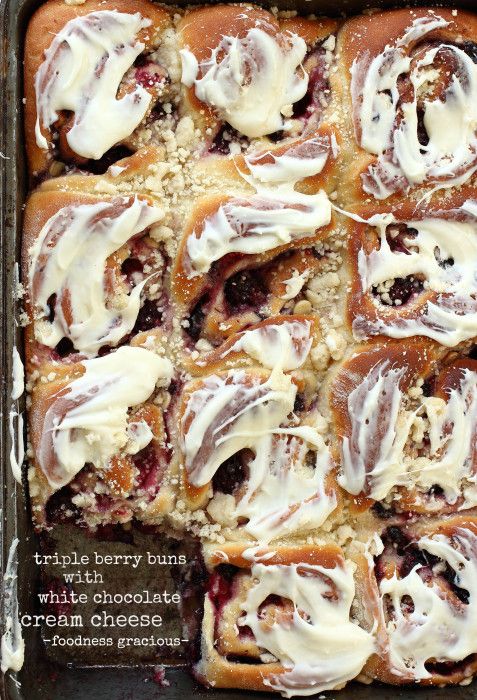 Triple Berry White Chocolate Breakfast Buns