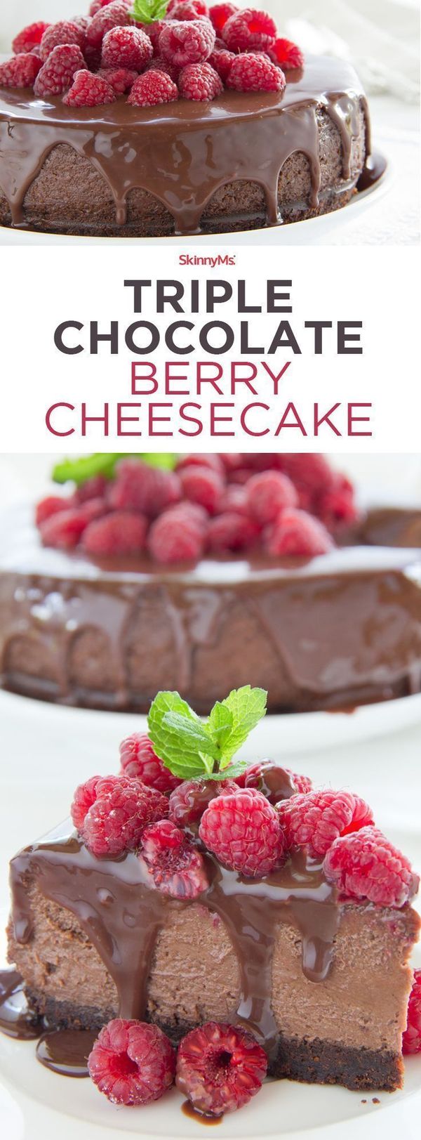 Triple Chocolate Berry Cheesecake