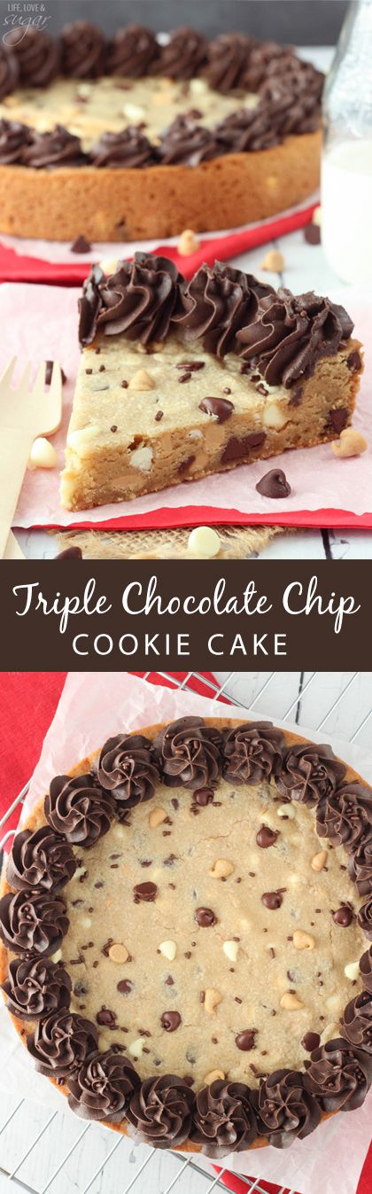 Triple Chocolate Chip Cookie Cake