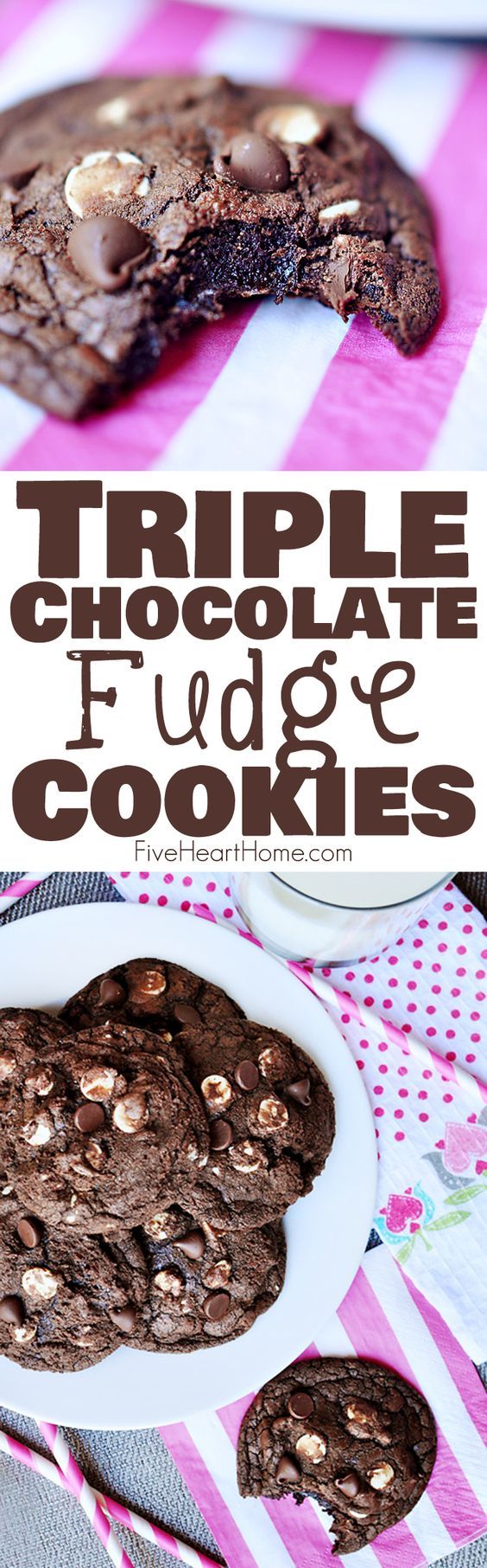 Triple Chocolate Fudge Cookies