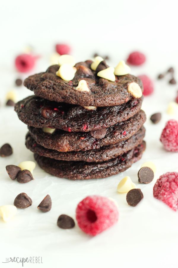 Triple Chocolate Raspberry Cookies