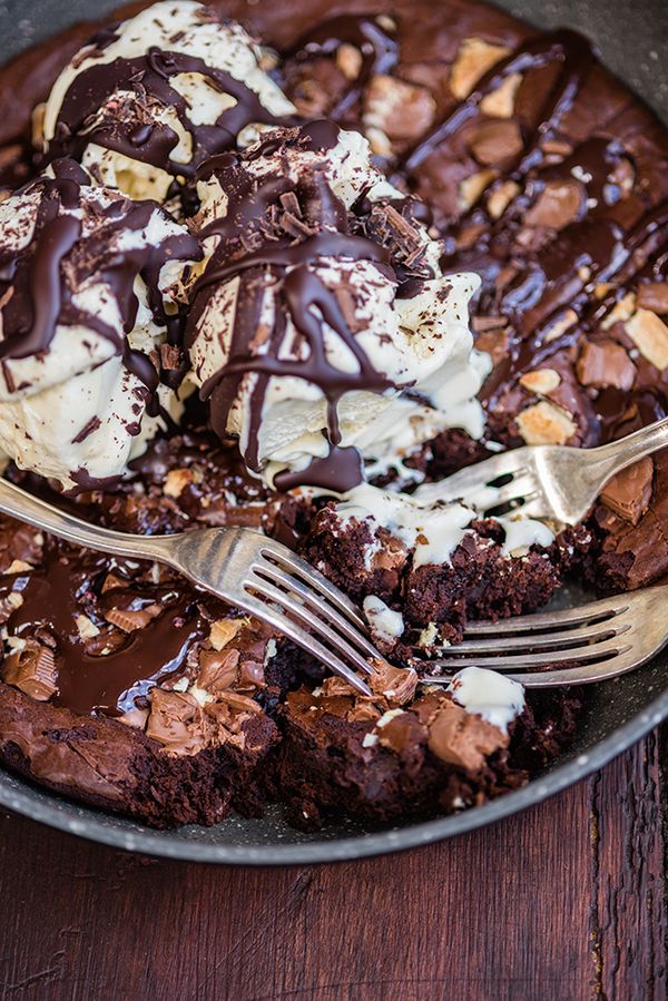 Triple Chocolate Skillet Brownie