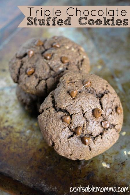 Triple Chocolate Stuffed Cookies