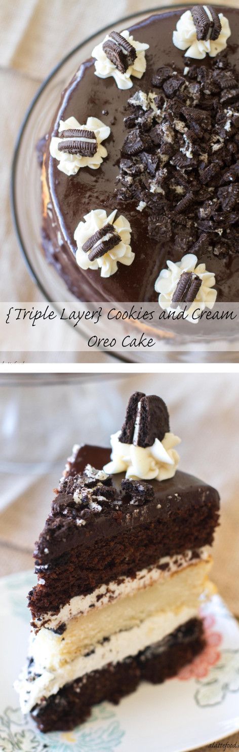 (Triple Layer Cookies and Cream Oreo Cake