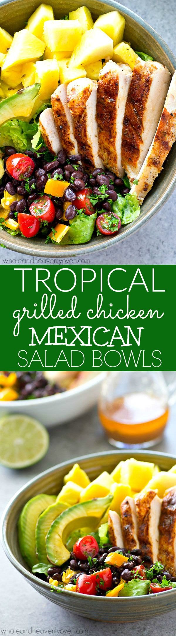 Tropical Grilled Chicken Mexican Salad Bowls