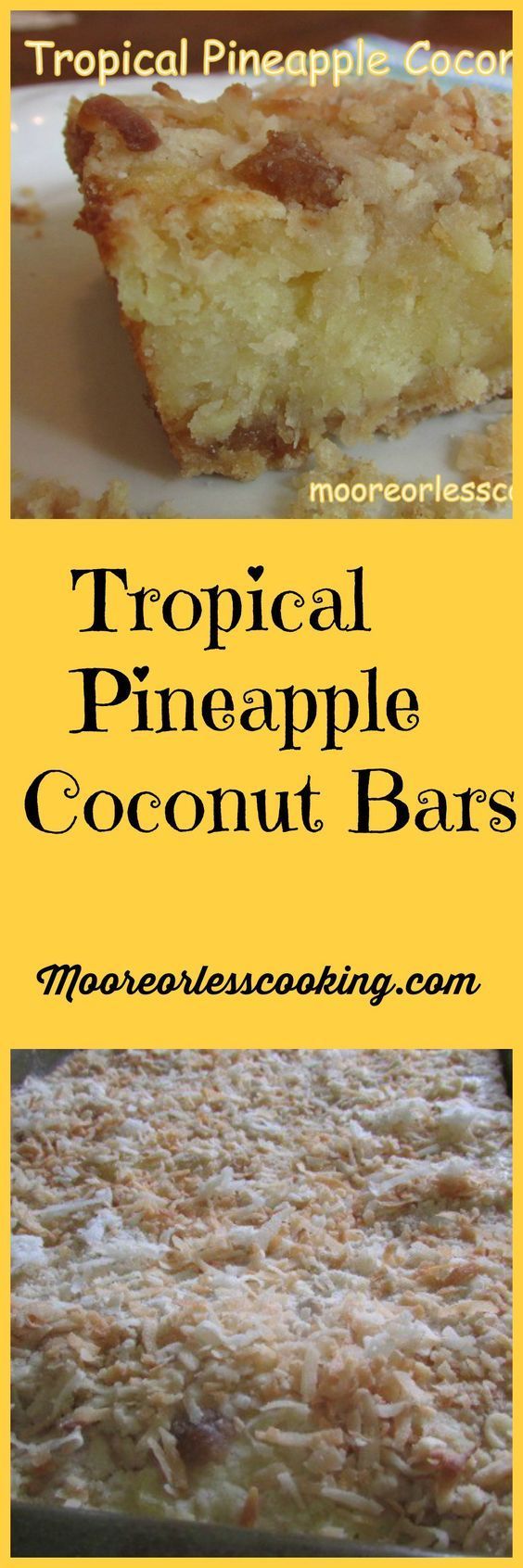 Tropical Pineapple Coconut Bars