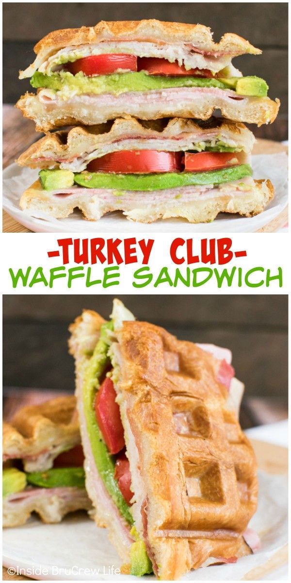 Turkey Club Waffle Sandwich