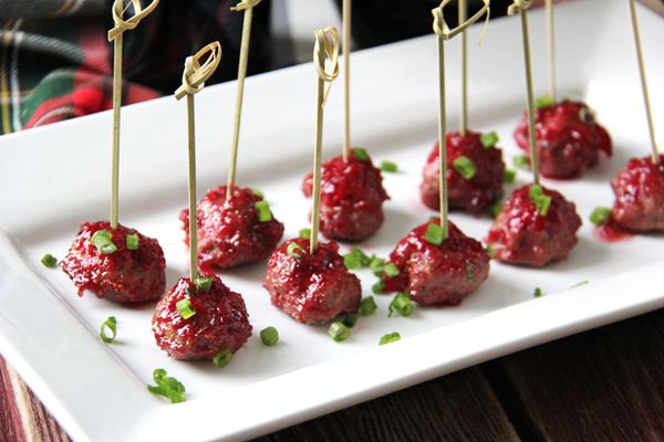 Turkey Meatball Appetizer with Cranberry Glaze