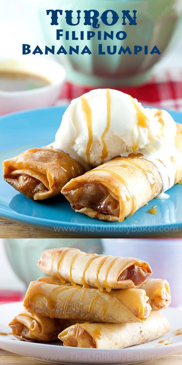 Turon (Filipino Banana Lumpia with Salted Caramel Sauce