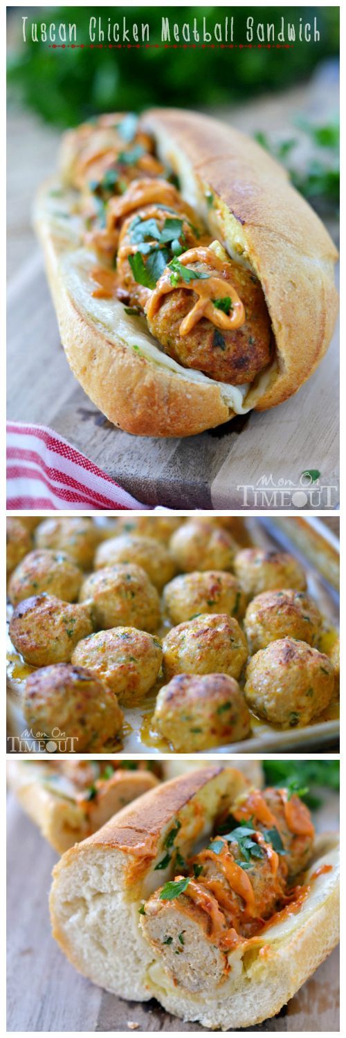 Tuscan Chicken Meatball Sandwich