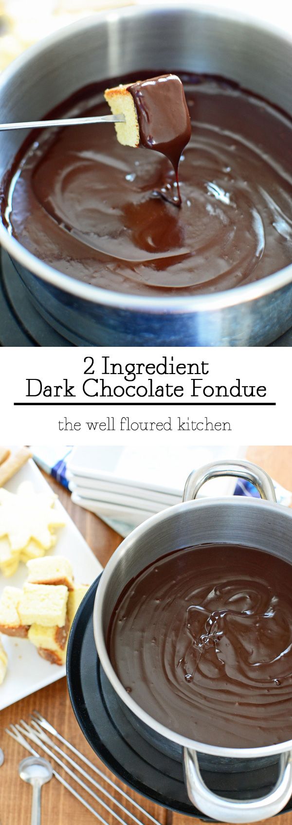 Two Ingredient Dark Chocolate Fondue