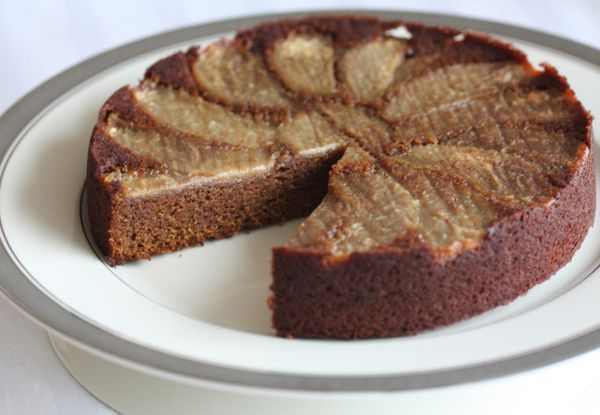 Upside Down Gingerbread Pear Cake (AIP, Paleo