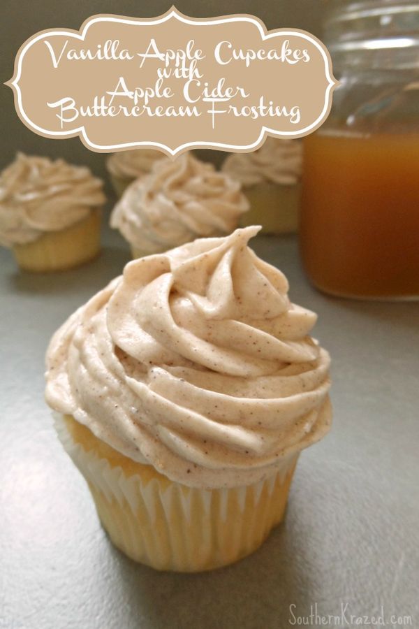 Vanilla Apple Cupcakes with Apple Cider Buttercream Frosting