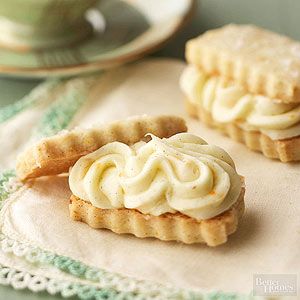 Vanilla Bean Shortbread Sandwiches with Orange Buttercream