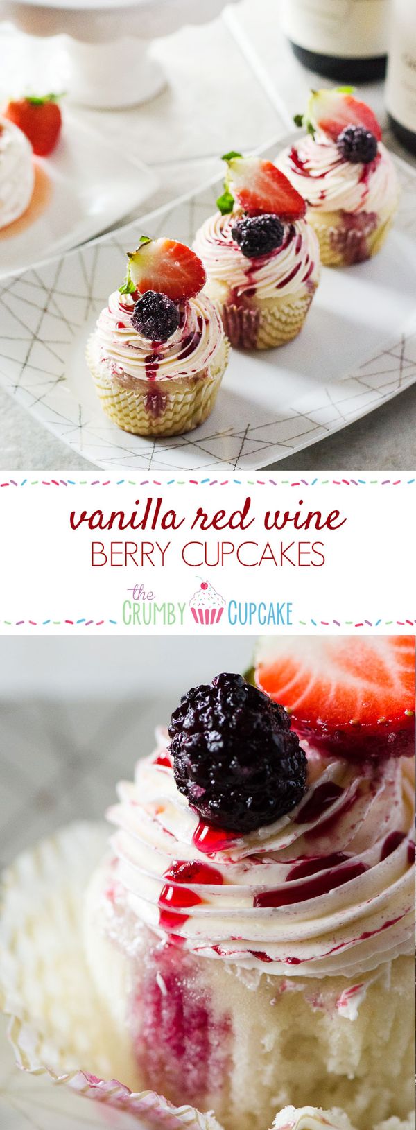 Vanilla Red Wine Berry Cupcakes