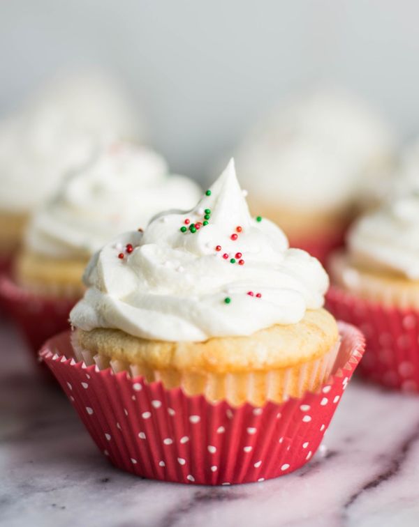 Vanilla Rum Cupcakes with Eggnog Buttercream