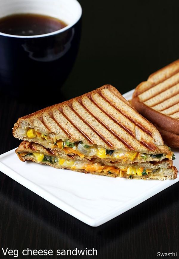 Veg cheese sandwich recipe | Vegetable cheese grilled sandwich