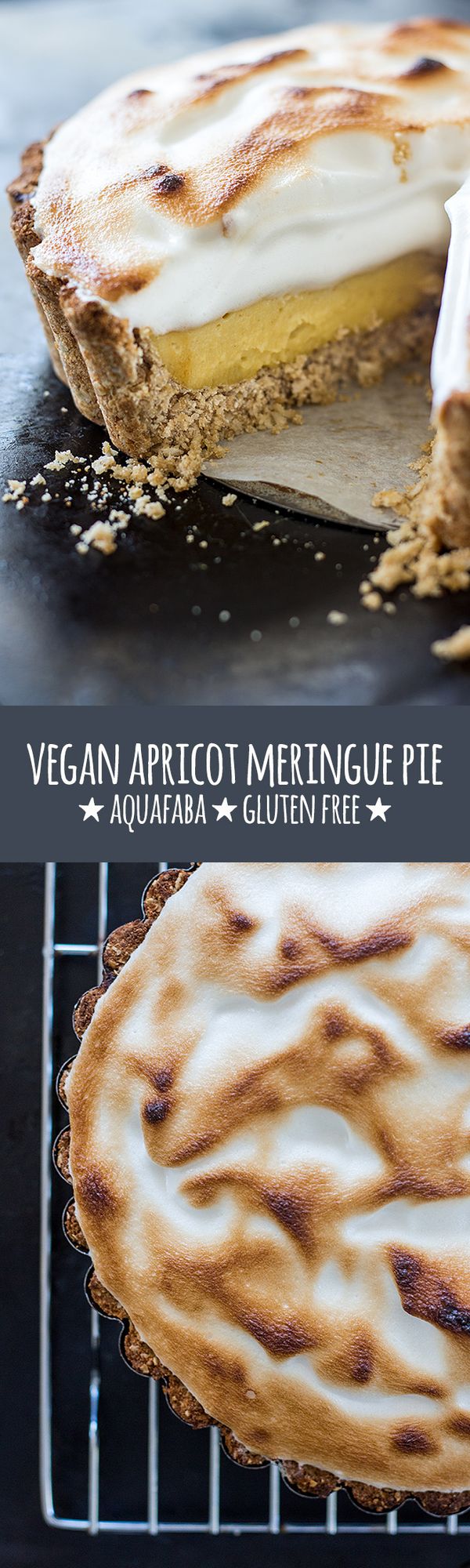 Vegan apricot meringue pie