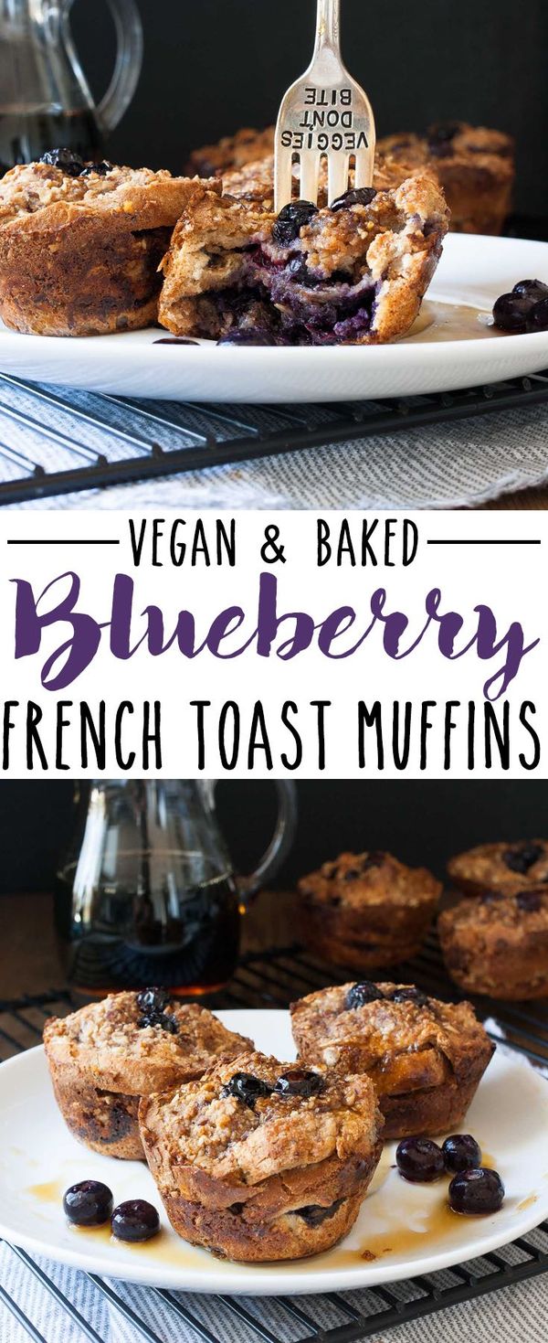 Vegan Blueberry French Toast Breakfast Muffins