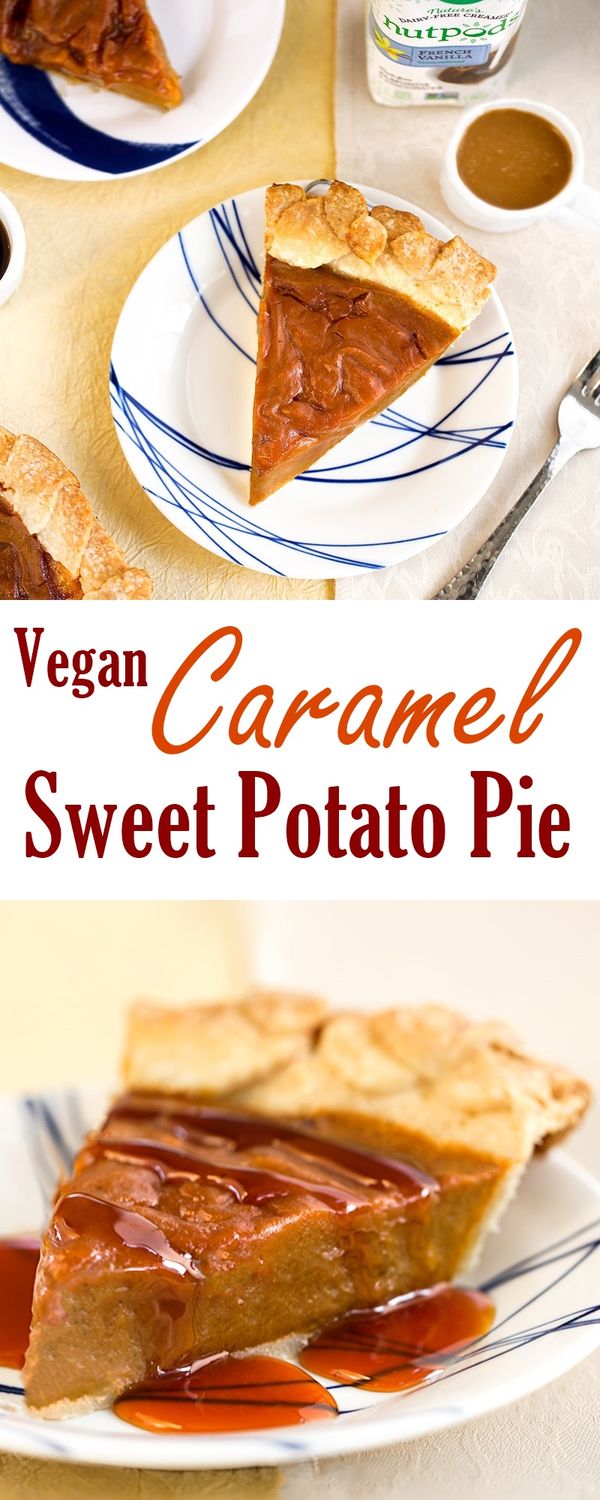 Vegan Caramel Sweet Potato Pie