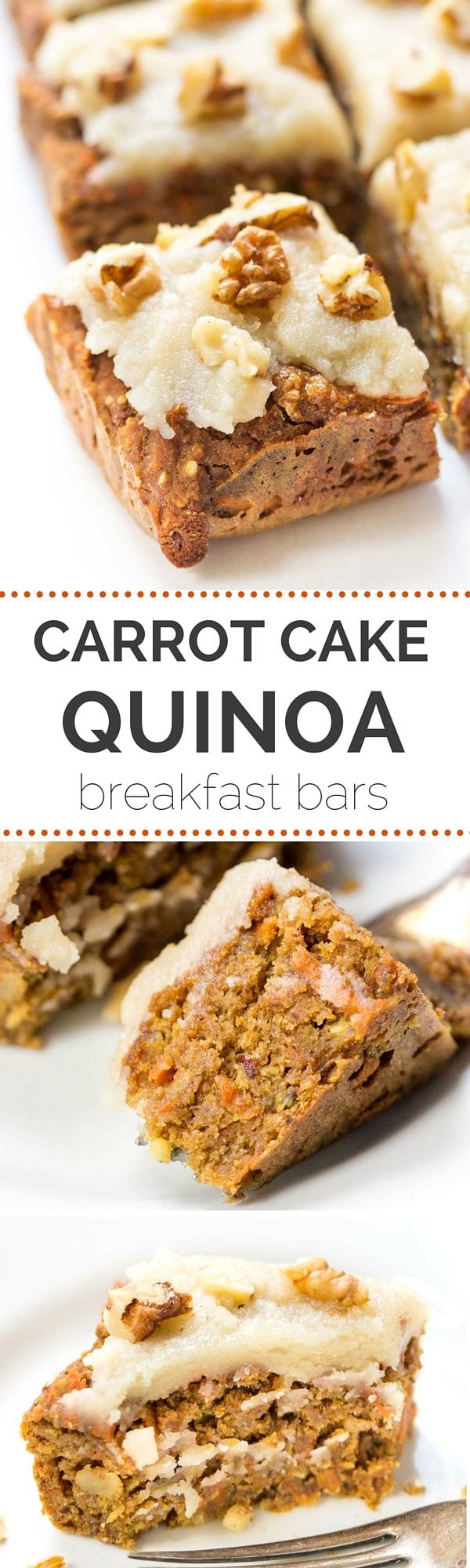 Vegan Carrot Cake Quinoa Breakfast Bars