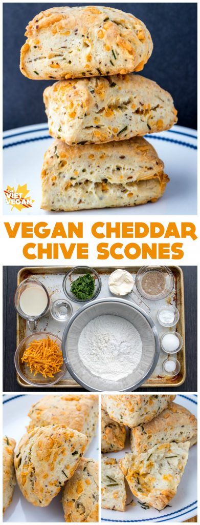 Vegan Cheddar Chive Scones