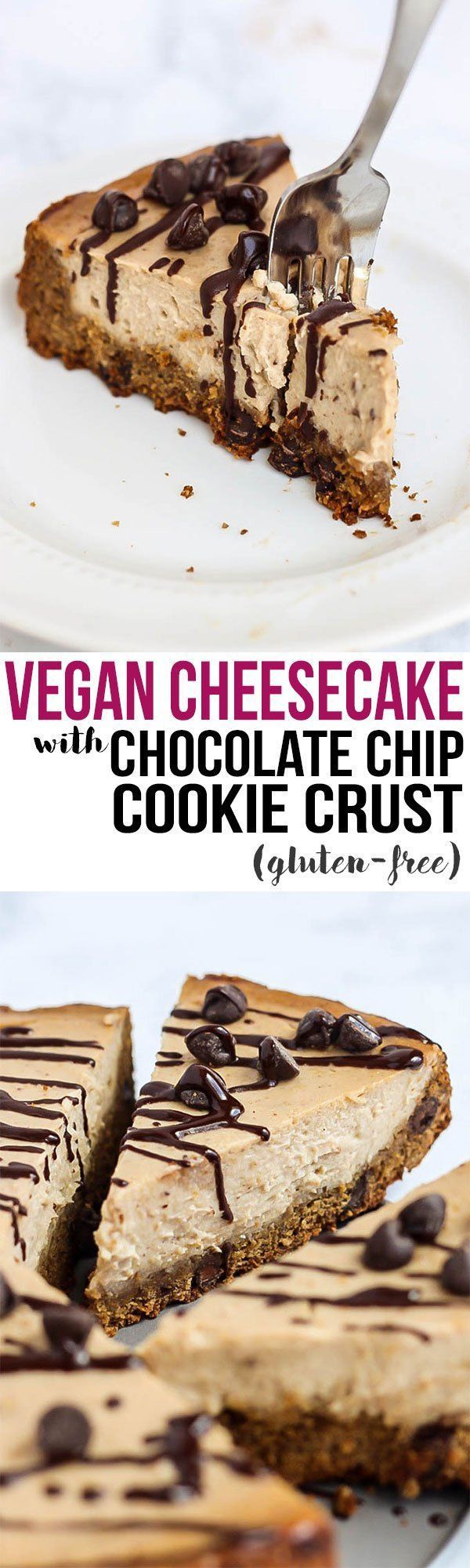 Vegan Cheesecake with Chocolate Chip Cookie Crust