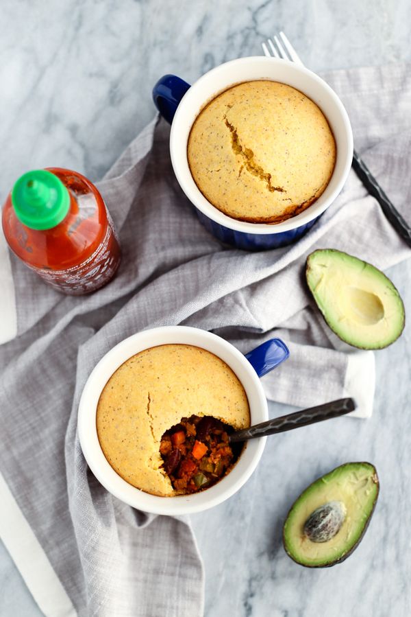 Vegan Chili Topped with Cornbread