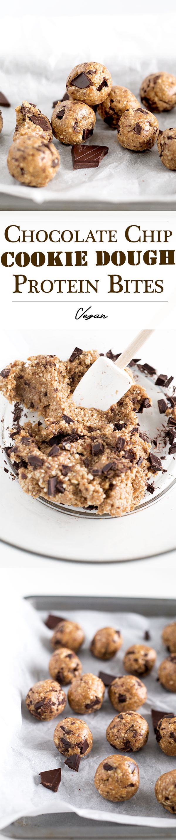 Vegan Chocolate Chip Cookie Dough Protein Bites