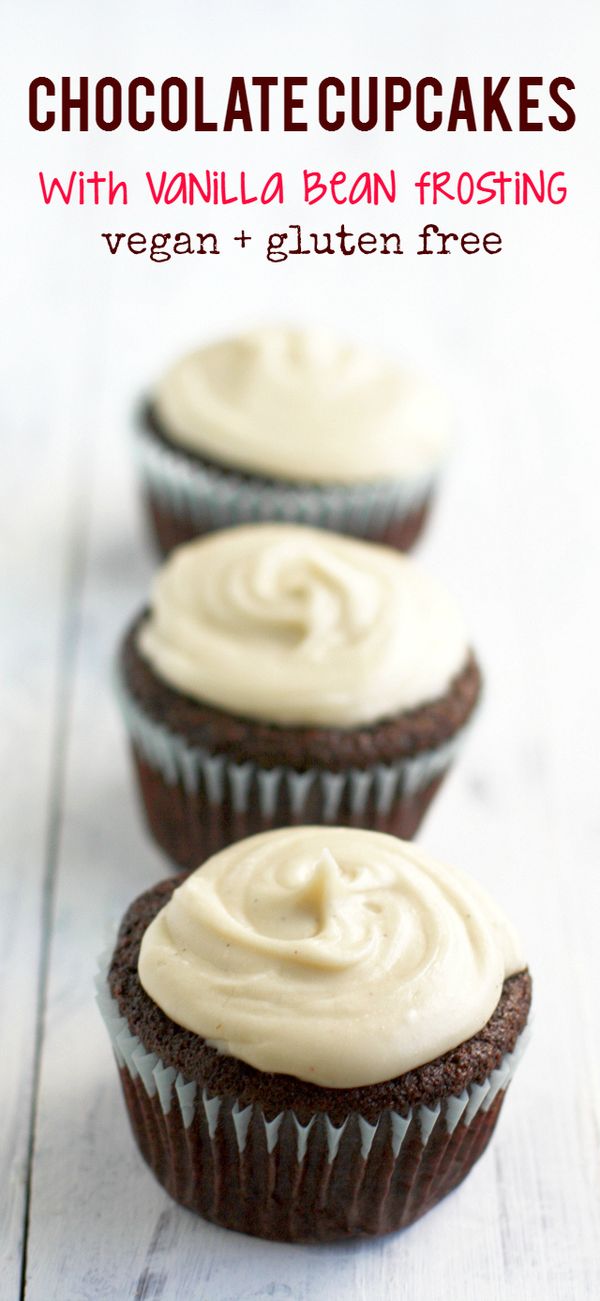 Vegan Chocolate Cupcakes with Vanilla Bean Frosting