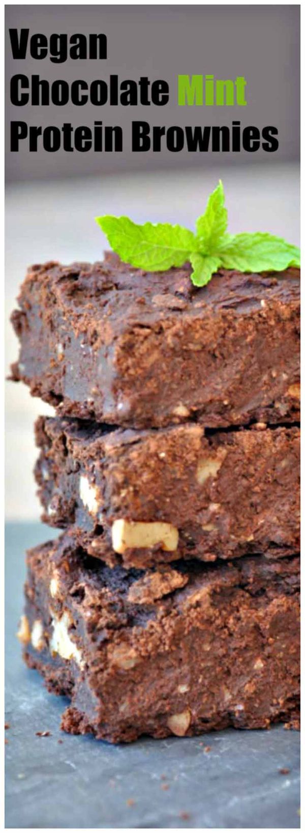 Vegan Chocolate Mint Protein Brownies