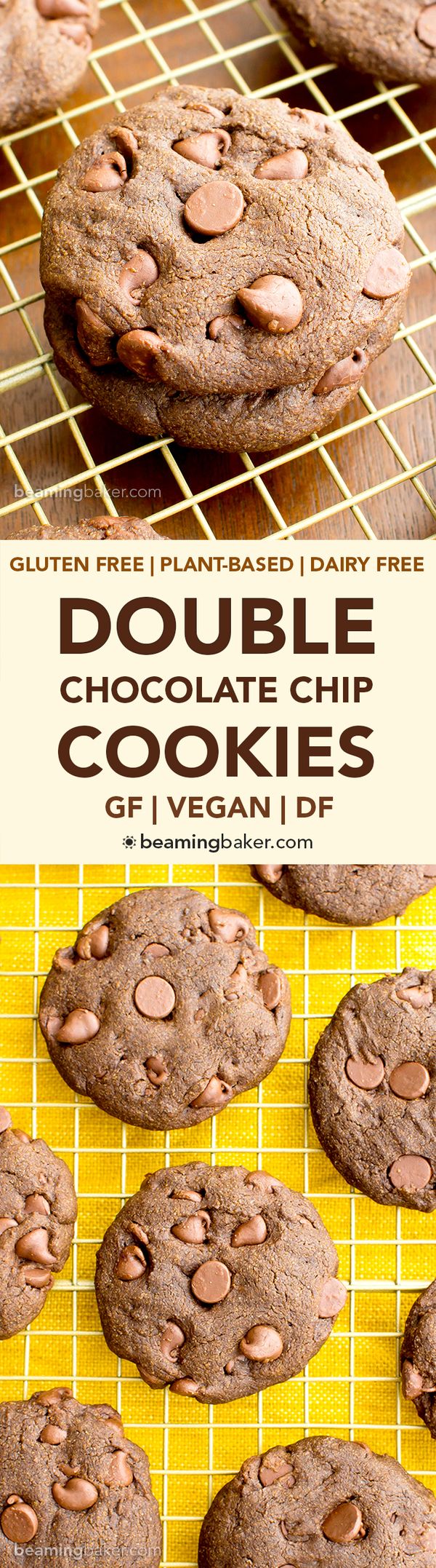 Vegan Double Chocolate Chip Cookies (Vegan, Gluten Free, Dairy Free