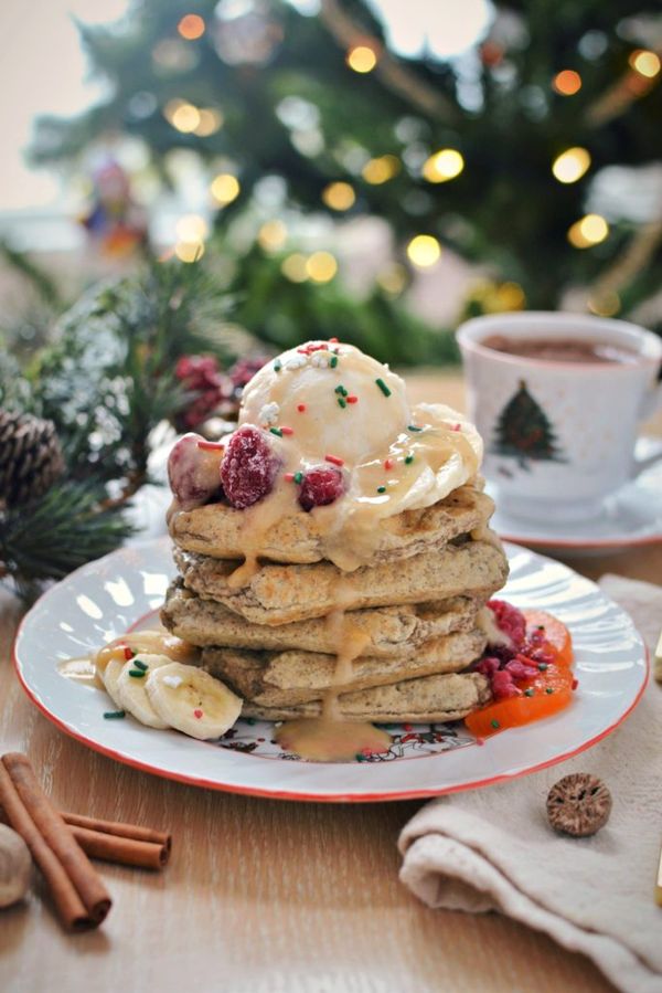 Vegan Eggnog Waffles