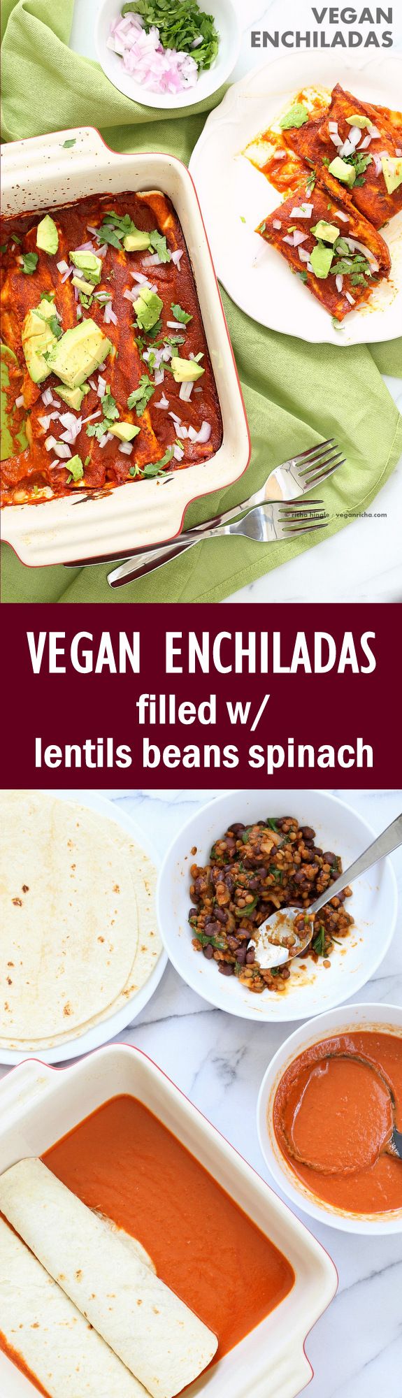 Vegan Enchiladas Recipe with Lentils and Black Beans