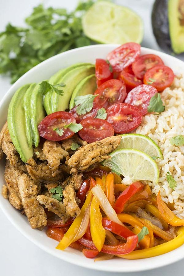 Vegan Fajita Rice Bowl