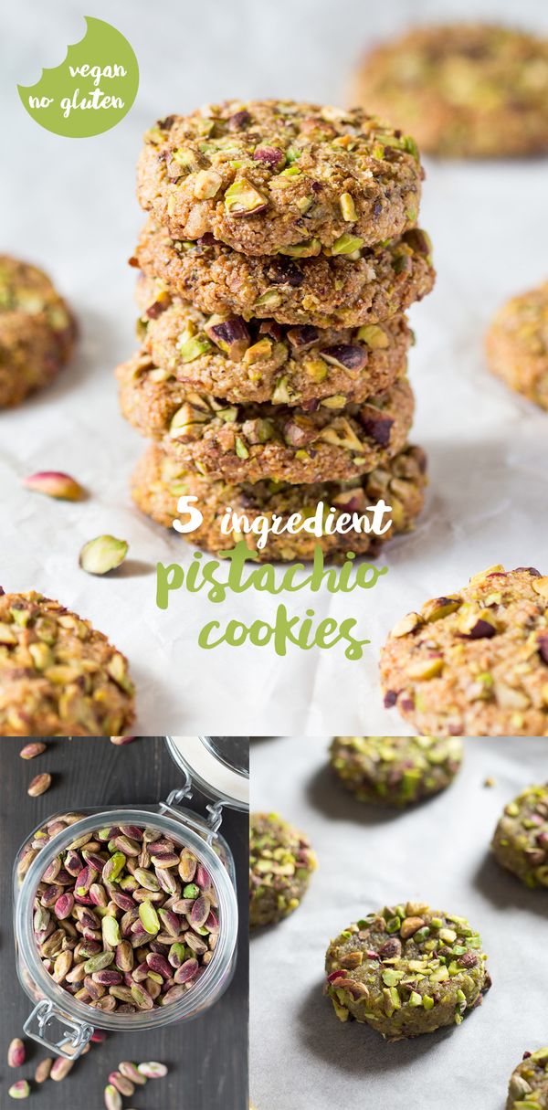 Vegan flourless pistachio cookies