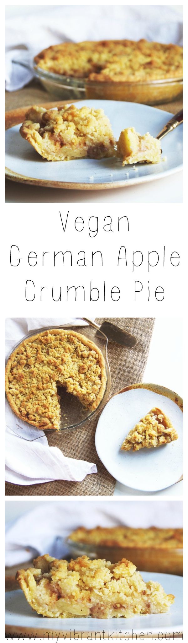 Vegan German Apple Crumble Pie